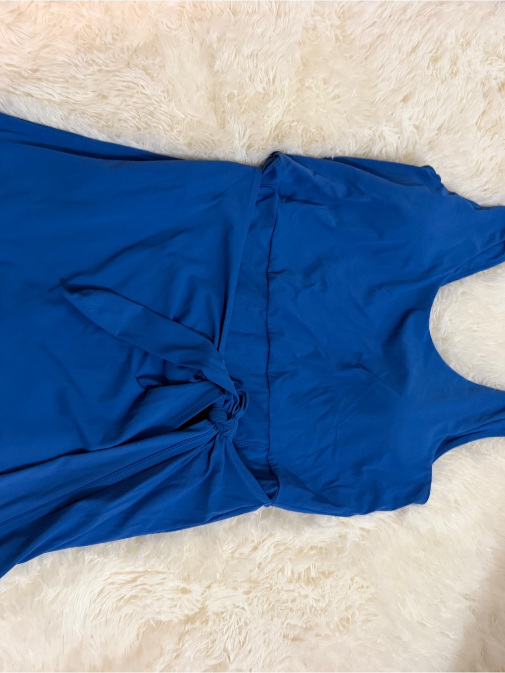Blue Tie-Front Sleeveless Dress